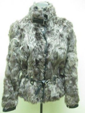 LADIES GREY LAMB SCRAP JACKET (KT-04 ) SZ XL