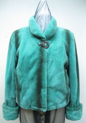 LADIES DYED GREEN MINK JACKET (C3105)-SZ44= M