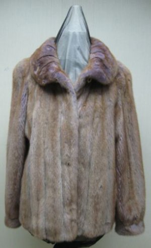 LADIES DYED LILAC MINK JACKET(F49019)-SZ 14