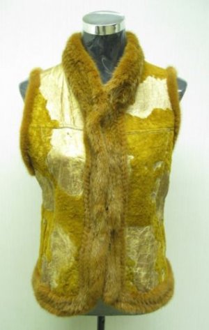 LADIES BROWN REX WITH FOIL PRINTED VEST(SZ F=S)HH-36