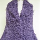 LADIES CUTE CURED PURPLE BABY TIBET LAMB VEST (W - 10)SZ M