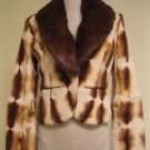 LADIES CUTE TIE DYED RABBIT BOLERO WITH BROWN DETACHBLE COLLAR (BN3)sz S