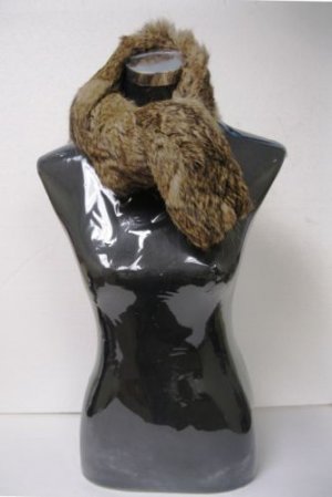 UNISEX NATURAL HARE RABBIT SCARF (MIC - 2)