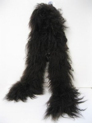 LADIES HOT DYED BROWN TIBET LAMB SCARF (SCARF 1/2)