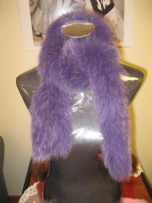 LADIES CUTE & WARM DYED PURPLE KNITTED FOX SCARF(W-3)