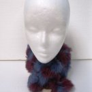 LADIES CUTE + CHIC + WARM MIXED DYED BLUE & RED REX SCARF - KU01 & KU02