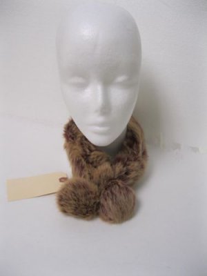 LADIES CUTE + CHIC + WARM DYED RED REX SCARF - KU05