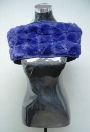 LADIES NECK DYED PURPLE COL REX KNIT NECK WARMER (K004)