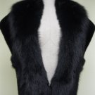 LADIES BLACK MINK STOLE TRIM WITH FOX FUR - DND104 (o) SIZE F