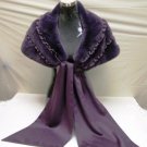 LADIES PURPLE CUTE PLUCKED MINK CAPE - PRD060731 (sz F)