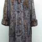 LADIES DYED BROWN MINK PRINTED IN LEOPARD HOODIE LONG COAT - D2229(SIZE M)
