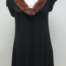REX RABBIT ROUND "V" NECK COLLAR TRIM - CHOCOLATE COLOR