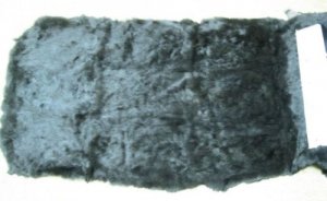 REX RABBIT DYED BLACK DRESSED REAL GENUINE FUR SKIN PLATE (est size 43" X 22")