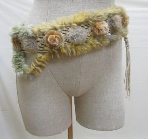 LADIES CUTE MIXED COL RABBIT SCRAP / BELT (#25)