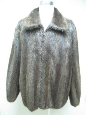 MENS NATURAL NUTRIA ZIP UP BOMBER JACKET  - (BH189) available size fm 3XL to 5XL