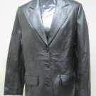 DISPOSAL LEFTOVER STOCK - LADIES BLACK PIG NAPPA LEATHER BLAZER (SIZE M)