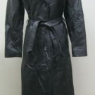 DISPOSAL LEFTOVER STOCK - LADIES BLACK PIG NAPPA LEATHER LONG COAT (SIZE M)
