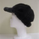 CUTE + CHIC +WARM DK. GREY MINK BASEBALL CAP(ST002)