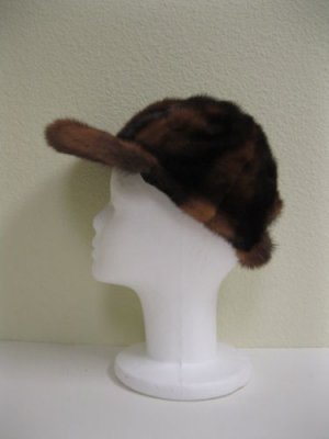 CUTE+CHIC+WARM BLEACHED MAHO MINK BASEBALL CAP(MIC-6)