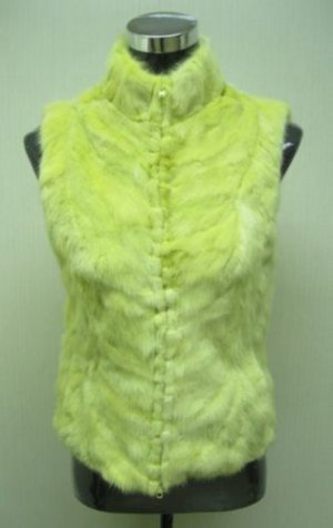 LADIES YELLOW MINK SCRAP VEST (TC-B80-2) sz F=S