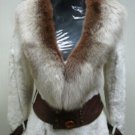 LADIES WHITE SHEARED LASER FINISH REX BOLERO(WE0736) M