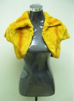 LADIES SHEARED REX YELLOW SHORT BOLERO  (SZ F=S)HH-50
