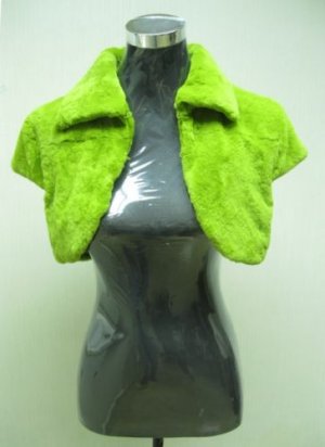 LADIES SHEARED REX GREEN SHORT BOLERO  (SZ F=S)HH-58