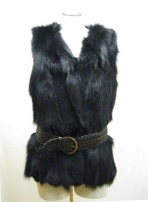 STUNNING CHIC REVERSIBLE BLK FOX VEST (o) available size in M & L