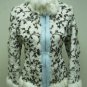 LADIES WHITE/BROWN PRINTED RABBIT JACKET (HH53 ) SZ F=S