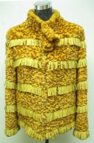 LADIES DYED YELLOW REX KNITTED JACKET (HH08) SZ F = S