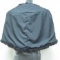 LADIES CLASSIC BLACK MINK CAPE TRIM WITH MATCHING COL OPOSSUM FUR-65251 (SZ F)