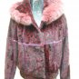 LADIES DYED WINE PRINTED RABBIT JACKET (HH06 ) SZ F=M
