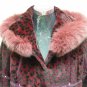 LADIES DYED WINE PRINTED RABBIT JACKET (HH06 ) SZ F=M