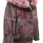 LADIES DYED WINE PRINTED RABBIT JACKET (HH06 ) SZ F=M