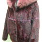 LADIES DYED WINE PRINTED RABBIT JACKET (HH06 ) SZ F=M