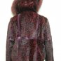 LADIES DYED WINE PRINTED RABBIT JACKET (HH06 ) SZ F=M