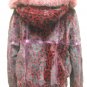 LADIES DYED WINE PRINTED RABBIT JACKET (HH06 ) SZ F=M