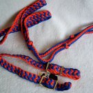 BARREL HORSE REINS BY MUSTANG! BLUE & ORANGE NEW!