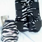 Classic Equine No Turn Bell Boots & Legacy Horse Boots Medium ZEBRA SET!
