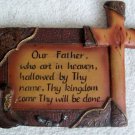 Beautiful Western Painted Resin Plaque with Cross! 5x7"