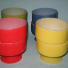 Vintage Federal glass primary color sherbets set of 8
