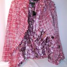 LANE BRYANT PINK & WHITE TWEED PLAID JACKET WOOL ACRYLIC SIZE 14 NEW TAGS