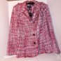LANE BRYANT PINK & WHITE TWEED PLAID JACKET WOOL ACRYLIC SIZE 14 NEW TAGS