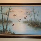 Ambrose Mallard Ducks in Flight Oil Painting Large 41 x 30