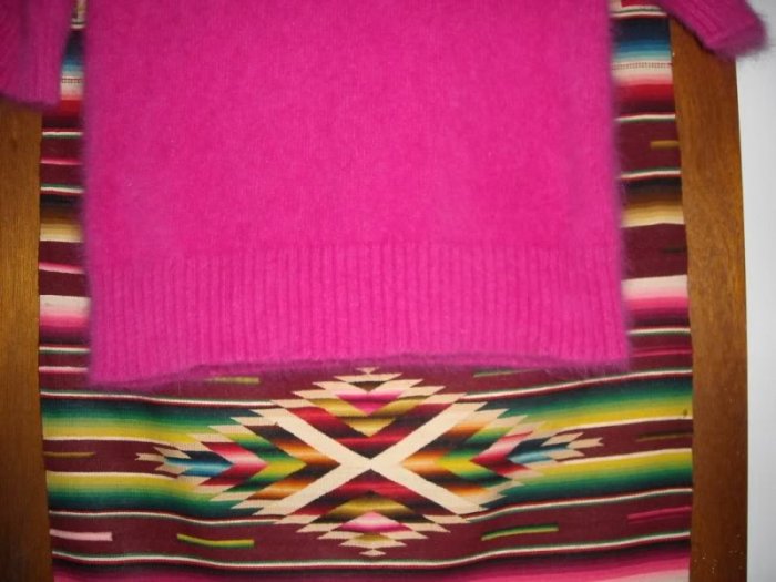 Hot Pink Angora Turtleneck Short Sleeve Sweater XS