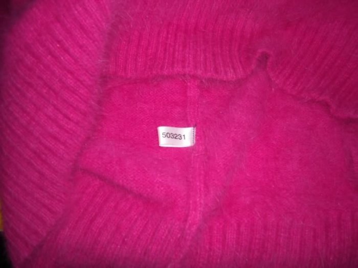 Hot Pink Angora Turtleneck Short Sleeve Sweater XS