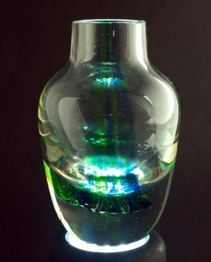 Vintage Scottish Retro Hand Blown Studio Glass Vase