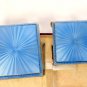 Art Deco Cased Sterling Silver Guilloche Enamel Cigarette Case & Compact