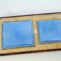 Art Deco Cased Sterling Silver Guilloche Enamel Cigarette Case & Compact