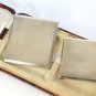 Art Deco Cased Sterling Silver Guilloche Enamel Cigarette Case & Compact